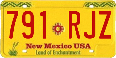 NM license plate 791RJZ