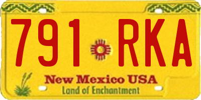 NM license plate 791RKA