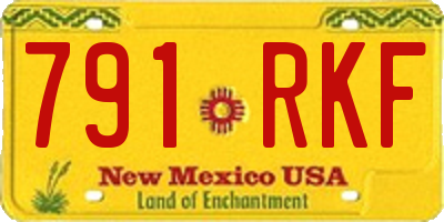 NM license plate 791RKF