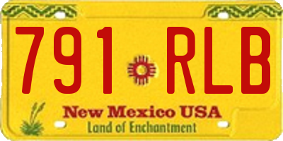 NM license plate 791RLB