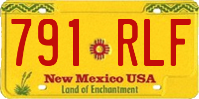 NM license plate 791RLF