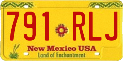 NM license plate 791RLJ