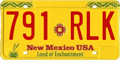 NM license plate 791RLK