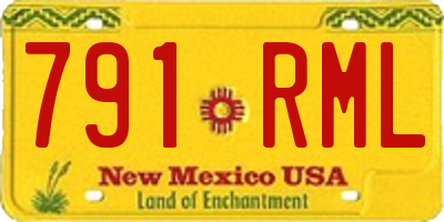 NM license plate 791RML