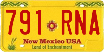 NM license plate 791RNA