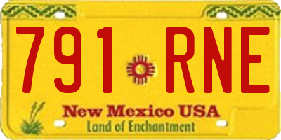 NM license plate 791RNE