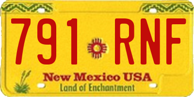 NM license plate 791RNF