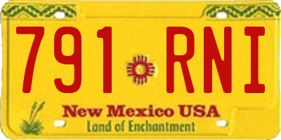 NM license plate 791RNI