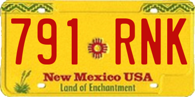 NM license plate 791RNK
