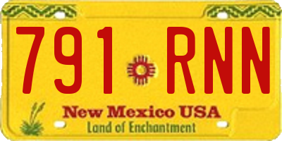 NM license plate 791RNN