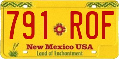 NM license plate 791ROF