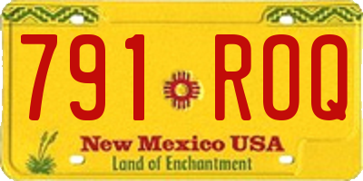 NM license plate 791ROQ