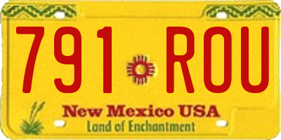 NM license plate 791ROU