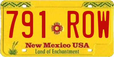 NM license plate 791ROW
