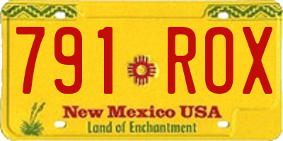 NM license plate 791ROX