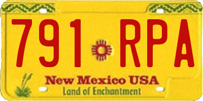 NM license plate 791RPA