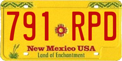 NM license plate 791RPD