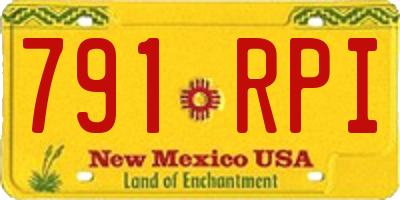NM license plate 791RPI
