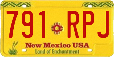 NM license plate 791RPJ