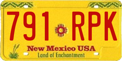 NM license plate 791RPK
