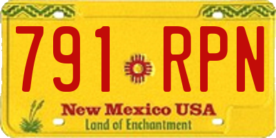 NM license plate 791RPN