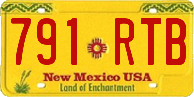 NM license plate 791RTB