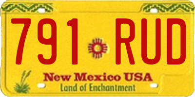 NM license plate 791RUD
