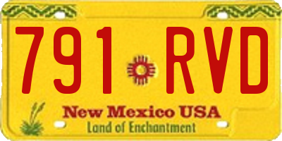 NM license plate 791RVD