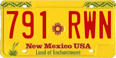 NM license plate 791RWN
