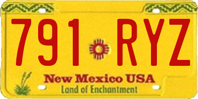 NM license plate 791RYZ
