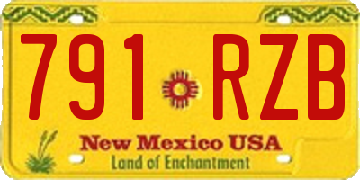 NM license plate 791RZB