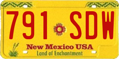 NM license plate 791SDW