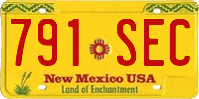 NM license plate 791SEC