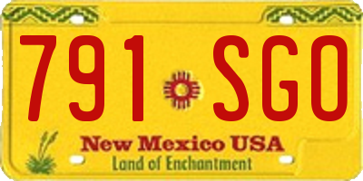 NM license plate 791SGO