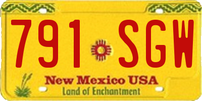 NM license plate 791SGW