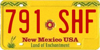 NM license plate 791SHF