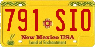 NM license plate 791SIO
