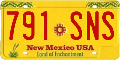 NM license plate 791SNS