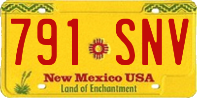 NM license plate 791SNV