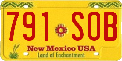 NM license plate 791SOB