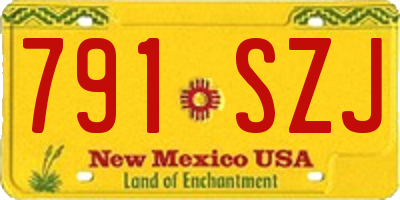 NM license plate 791SZJ