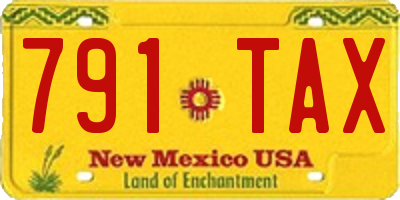 NM license plate 791TAX