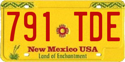 NM license plate 791TDE