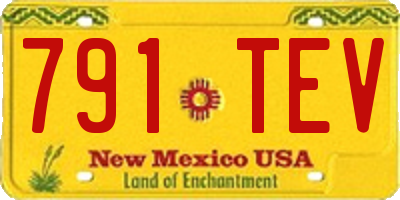 NM license plate 791TEV