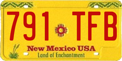 NM license plate 791TFB