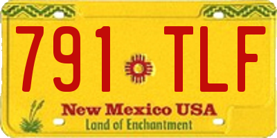 NM license plate 791TLF