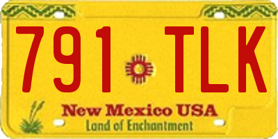 NM license plate 791TLK