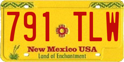 NM license plate 791TLW