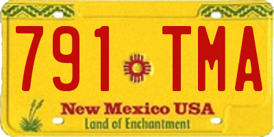 NM license plate 791TMA