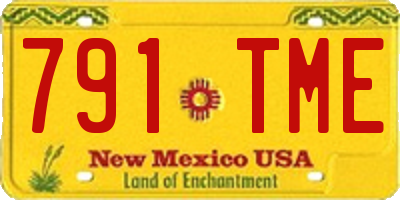 NM license plate 791TME